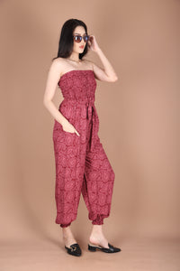 Ruby Paisley Women's Jumpsuit Aladdin Style with Belt  in Red JP0098 020350 01