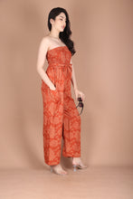 Load image into Gallery viewer, Mandala Flower Women&#39;s Jumpsuit Wide Legs Style with Belt in Orange JP0099-020348-01