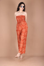 Load image into Gallery viewer, Mandala Flower Women&#39;s Jumpsuit Wide Legs Style with Belt in Orange JP0099-020348-01