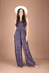 Flower Ivy Women's Jumpsuit Wide Legs Style with Belt in Navy Blue JP0099-020349-01