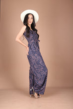 Load image into Gallery viewer, Flower Ivy Women&#39;s Jumpsuit Wide Legs Style with Belt in Navy Blue JP0099-020349-01