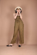 Load image into Gallery viewer, Mandala Leaves Women&#39;s Jumpsuit Wide Legs Style with Belt in Olive JP0099-020351-01
