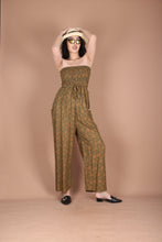 Load image into Gallery viewer, Mandala Leaves Women&#39;s Jumpsuit Wide Legs Style with Belt in Olive JP0099-020351-01