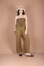 Load image into Gallery viewer, Mandala Leaves Women&#39;s Jumpsuit Wide Legs Style with Belt in Olive JP0099-020351-01