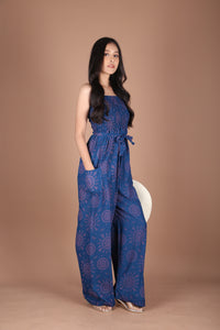 Sunshine Women's Jumpsuit Wide Legs Style with Belt in Ocean Blue JP0099-020353-01