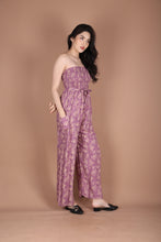 Load image into Gallery viewer, Ginkgo Leaves Women&#39;s Jumpsuit Wide Legs Style with Belt in Magenta JP0099-020354-01