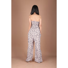 Load image into Gallery viewer, Abstract Leaves Women&#39;s Jumpsuit Wide Legs Style with Belt in White JP0099-020357-01