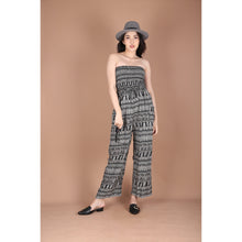 Load image into Gallery viewer, Abstract Lines Women&#39;s Jumpsuit Wide Legs Style with Belt in Black JP0099-020358-01