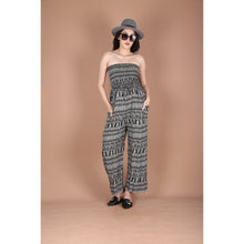 Load image into Gallery viewer, Abstract Lines Women&#39;s Jumpsuit Wide Legs Style with Belt in Black JP0099-020358-01