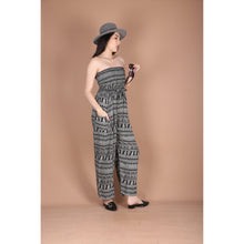 Load image into Gallery viewer, Abstract Lines Women&#39;s Jumpsuit Wide Legs Style with Belt in Black JP0099-020358-01