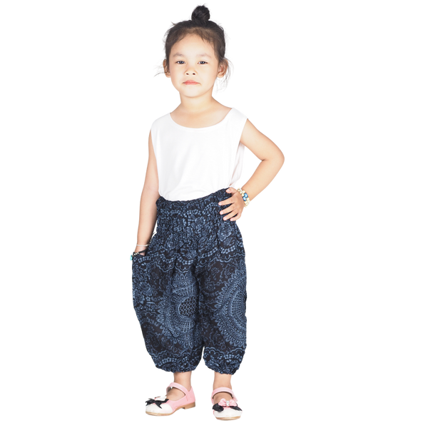 Monotone Mandala Kid Harem Pants in Navy PP0004 020031 02