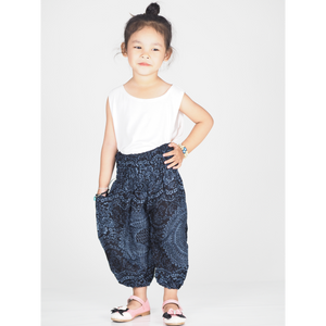 Monotone Mandala Kid Harem Pants in Navy PP0004 020031 02