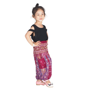 Peacock Unisex Kid Harem Pants in Dark Red PP0004 020008 02