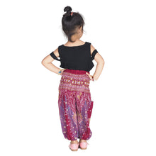 Load image into Gallery viewer, Peacock Unisex Kid Harem Pants in Dark Red PP0004 020008 02