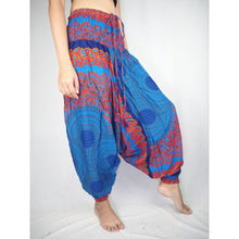 Load image into Gallery viewer, Mandala  Unisex Aladdin drop crotch pants in Blue PP0056 020068 04