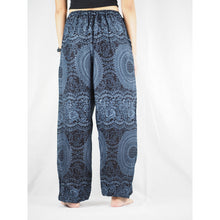 Load image into Gallery viewer, Monotone Mandala Unisex Drawstring Genie Pants in Navy PP0110 020031 02