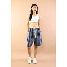 Load image into Gallery viewer, Wooven Women&#39;s Shorts drawstring Pants in Navy PP0330 040000 03