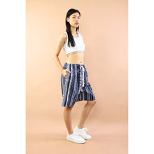 Load image into Gallery viewer, Wooven Women&#39;s Shorts drawstring Pants in Navy PP0330 040000 03