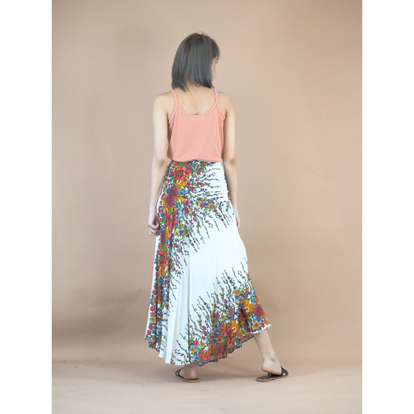Floral Royal Women's Bohemian Skirt in White Rose SK0033 020010 11
