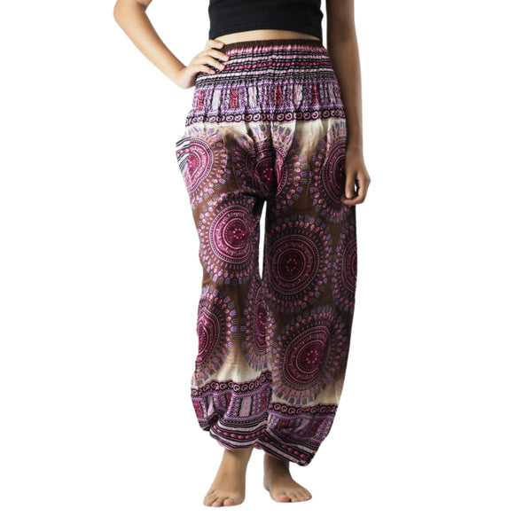 Colorful sunflower 95 women harem pants in White PP0004 020095 04