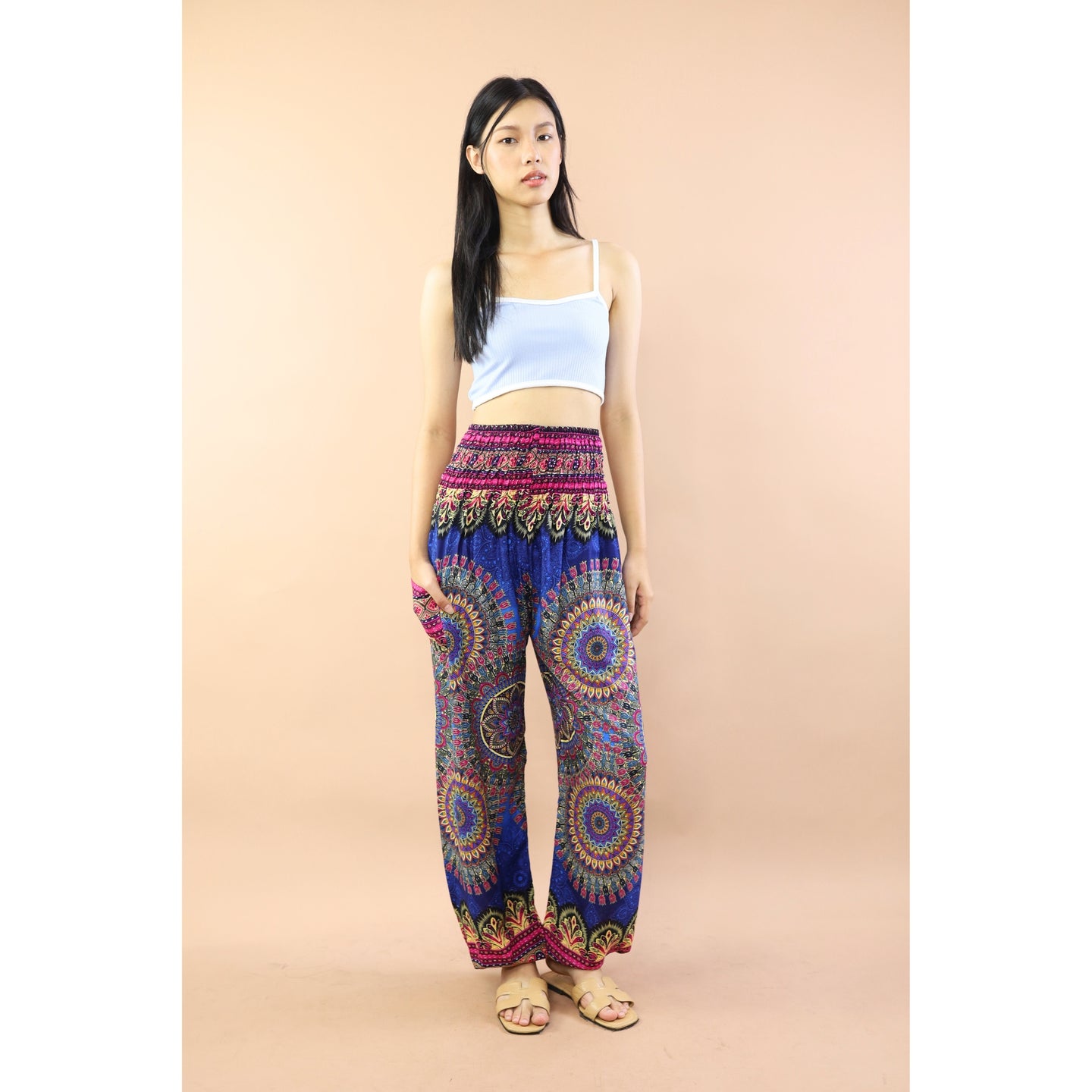 Deep Mandala Women's Harem Pants in Navy PP0004 020239 03