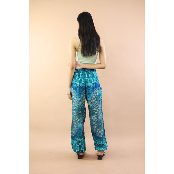 Gorgious Flower Women Harem Pants in Ocean Blue