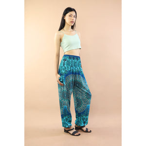 Gorgious Flower Women Harem Pants in Bright Navy