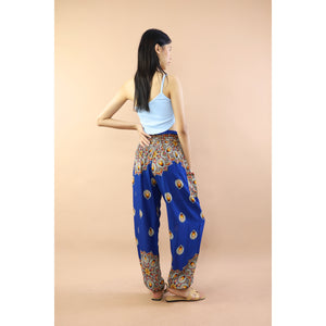 Mandala Flower Women Harem Pants in Bright Navy