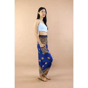 Mandala Flower Women Harem Pants in Bright Navy