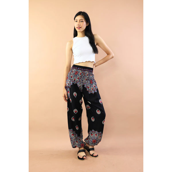 Mandala Flower Women Harem Pants in Black