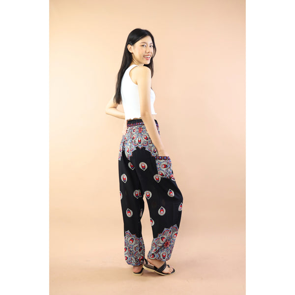 Mandala Flower Women Harem Pants in Black