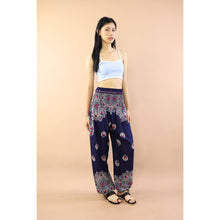 Load image into Gallery viewer, Mandala Flower Women Harem Pants in Navy Blue