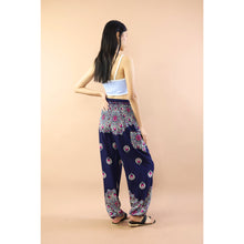 Load image into Gallery viewer, Mandala Flower Women Harem Pants in Navy Blue