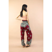 Load image into Gallery viewer, Mandala Flower Women Harem Pants in Burgundy