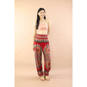 Vivid Mandala Women Harem Pants in Red