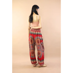 Vivid Mandala Women Harem Pants in Red