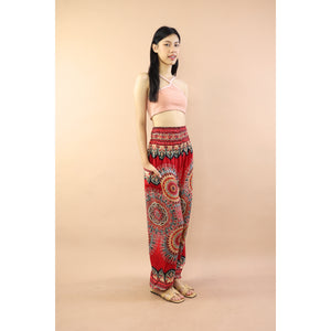 Vivid Mandala Women Harem Pants in Red