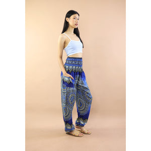 Vivid Mandala Women Harem Pants in Navy Blue