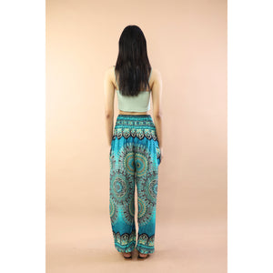 Vivid Mandala Women Harem Pants in Ocean Blue