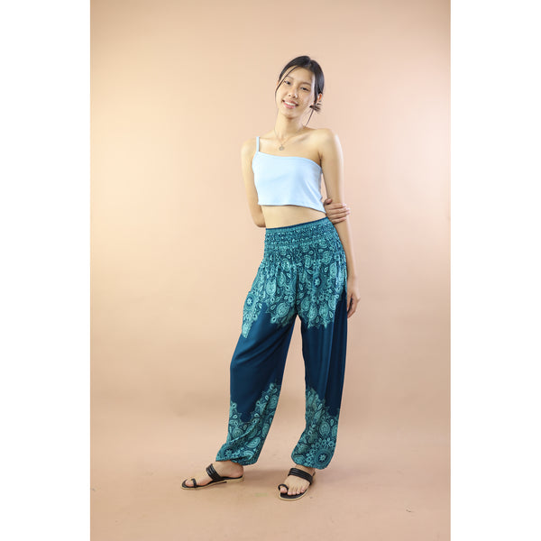 Deep Tone Andala Flower Women Harem Pants In Ocean Blue PP0004 020376 02