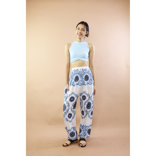 Mandala Chain Women Harem Pants In White Blue PP0004 020388 04
