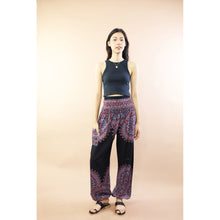 Load image into Gallery viewer, Ixora Flower Women Harem Pants In Black PP0004 020389 01