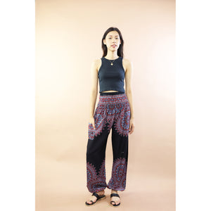 Ixora Flower Women Harem Pants In Black PP0004 020389 01