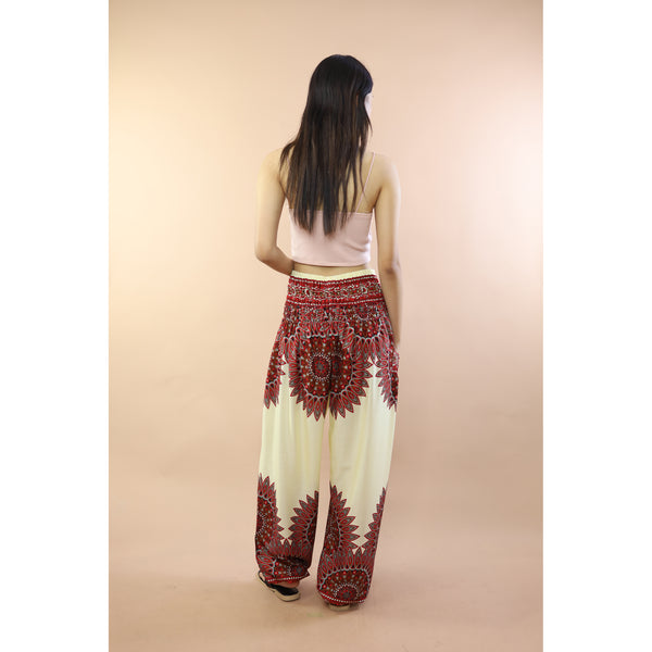 Ixora Flower Women Harem Pants In White Red PP0004 020389 05