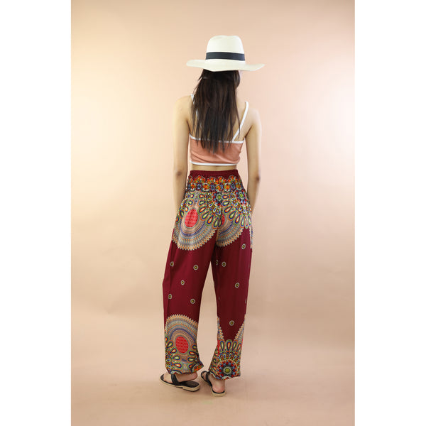 Chrysanths Flower Women Harem Pants In Red PP0004 020390 01