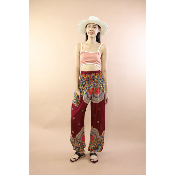 Chrysanths Flower Women Harem Pants In Red PP0004 020390 01