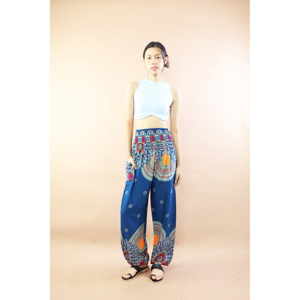 Chrysanths Flower Women Harem Pants In Ocean PP0004 020390 02