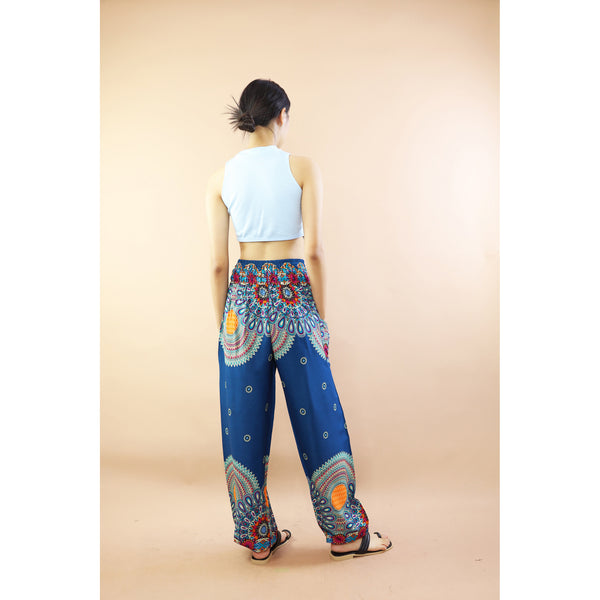 Chrysanths Flower Women Harem Pants In Ocean PP0004 020390 02