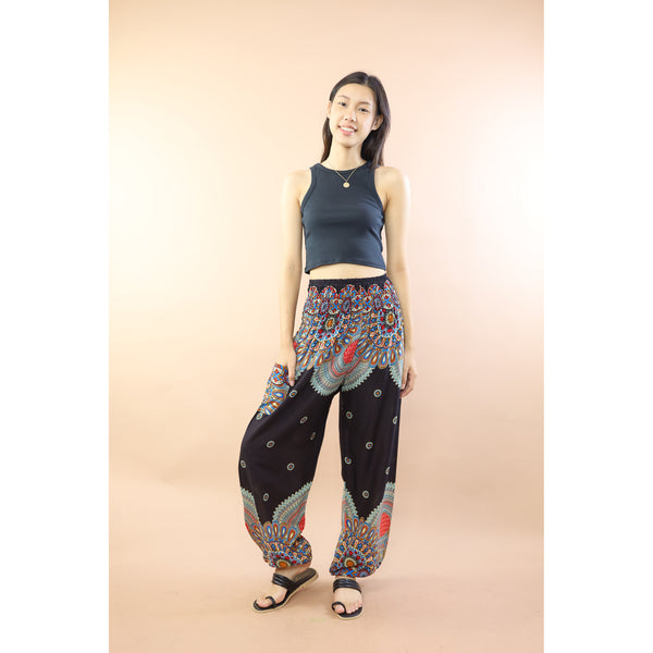 Chrysanths Flower Women Harem Pants In Black PP0004 020390 03