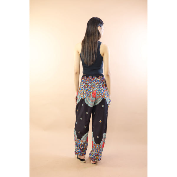 Chrysanths Flower Women Harem Pants In Black PP0004 020390 03
